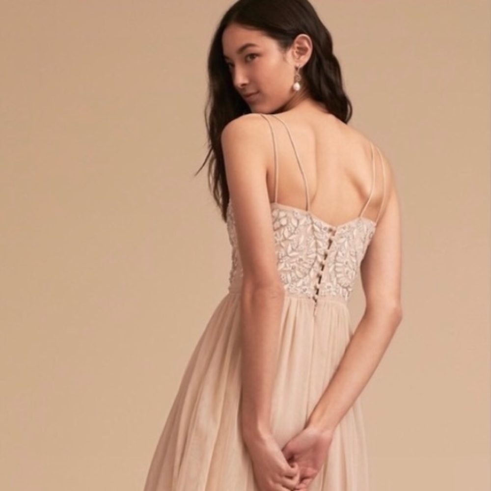 BHLDN Elowen blush/beige color dress